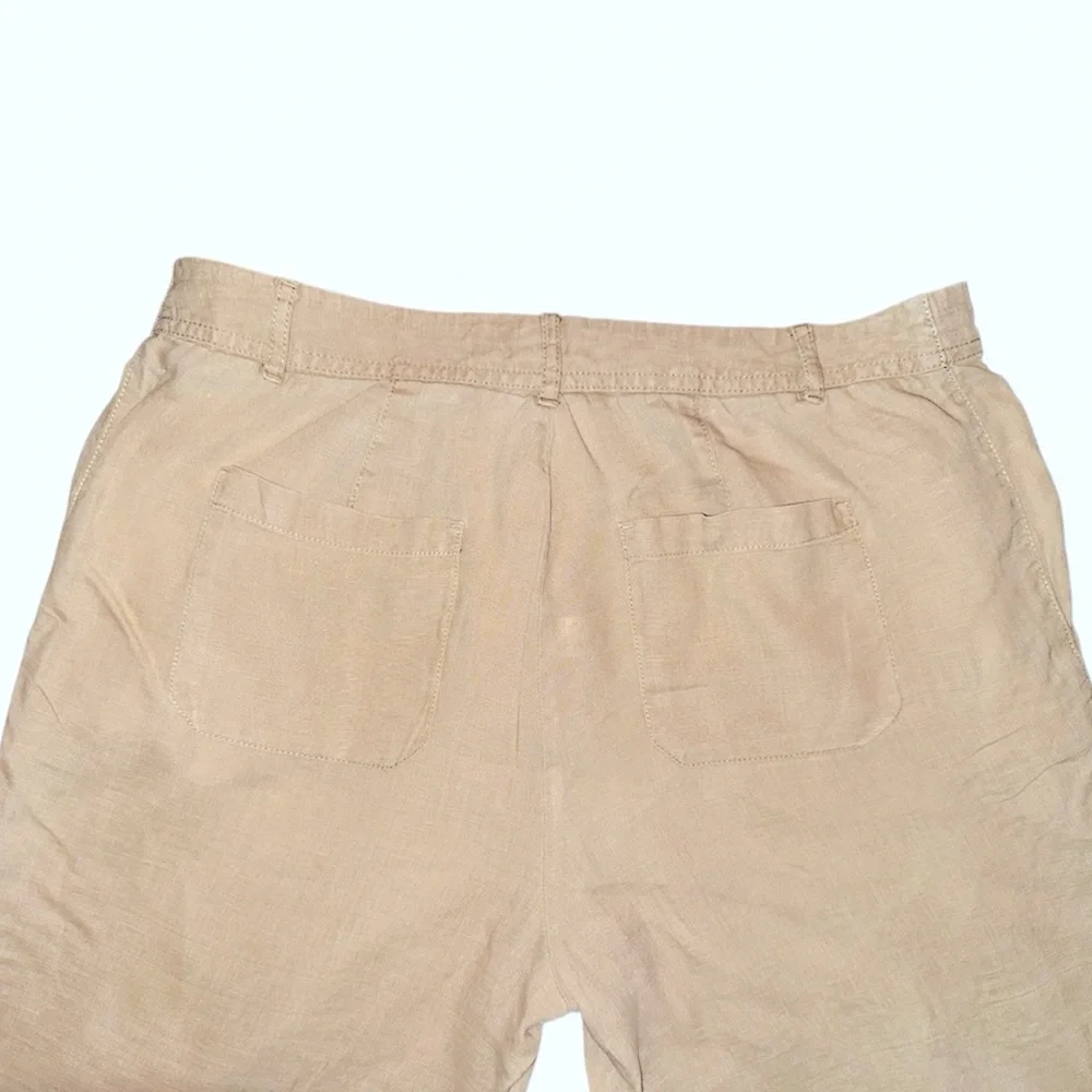 BANANA REPUBLIC Women’s Linen Trousers With Raw Hem Size 8 - Picture 4 of 7